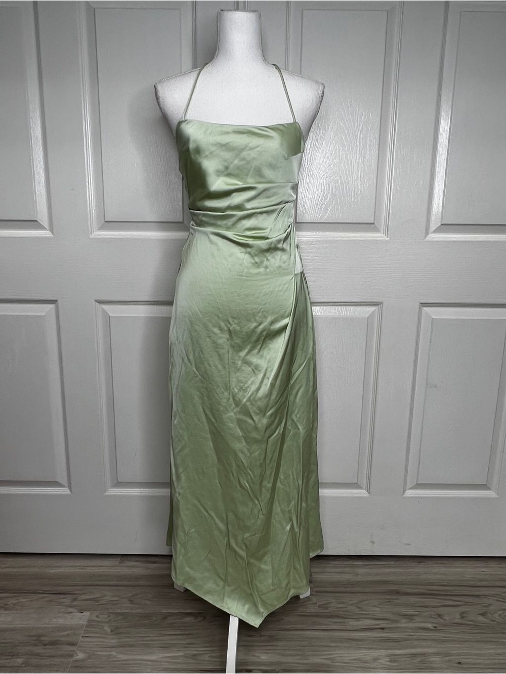 Significant Other Green Satin Midi Dress Wedding Guest Size 4